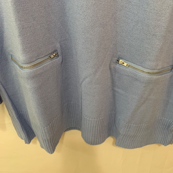 NY&C Women’s Cowl Neck Sweater with Front Zipper Pockets Size Large - Picture 3 of 6